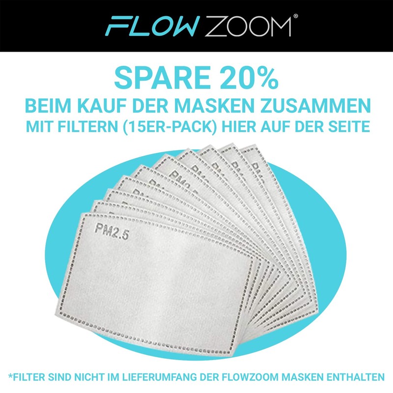 FLOWZOOM 2 pcs. fabric masks | Mouth and nose protection