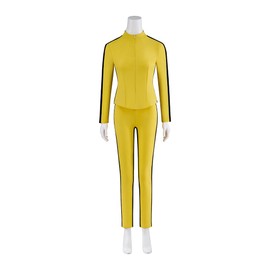 WHLVBO Women's Kill Bill Cosplay Beatrix Kiddo The Bride Costume Yellow Uniform Tracksuit Sports Set Casual Sweat Suit (M)