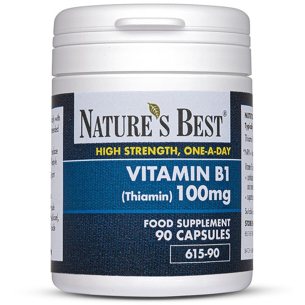 Natures Best Vitamin B1 100mg (Thiamin), Contributes To Energy Release From Food, 90 CAPSULES