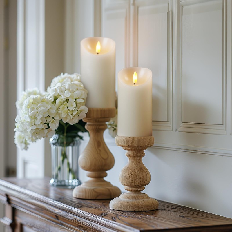 5plots 6" x 3" Flickering Flameless Candles - Battery Operated