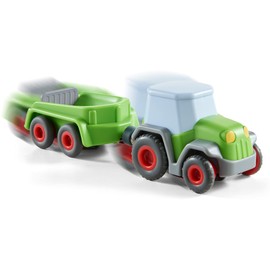 HABA Kullerbü 305562 Tractor with Trailer, Marble Track Accessories from 2 Years, Green