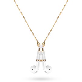 Birwiny Magnetic Anti-Lost Straps for AirPods, Golden Floral Beaded Chain Necklace Lanyard String Compatible with AirPods Pro 3 2 1/Pro 1st & 2nd Headphone Holder Neck Rope Cord