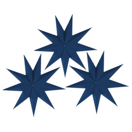 3 Pieces 3D 12" Large Paper Star Blue Paper Hanging Star Decorations for Weddings, Christmas Holiday, Birthday Party Celebration & Home Décor