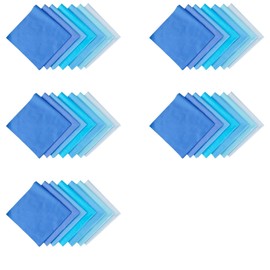 35Pcs Square Twill Cotton Fabric Solid Color Cotton Fabric for DIY Crafts Sewing, 10cmx10cm, Blue