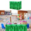 MECCANIXITY 4 Pcs 29x108 Inch Green Metallic Foil Fringe Tinsel