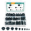 130PCS Silicone Rubber Grommets for Wiring, Black Top Hat Rubber