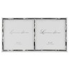 4x4 Double Silver Metal Picture Frame with Bamboo Design