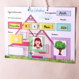 iPEAU Montessori Children's Educational Calendar 3-8 Years, Weekly Planner 114 Magnets Weekly Planner Daily Routines Writable, Erasable, Autonomy and Fun Organization(French)