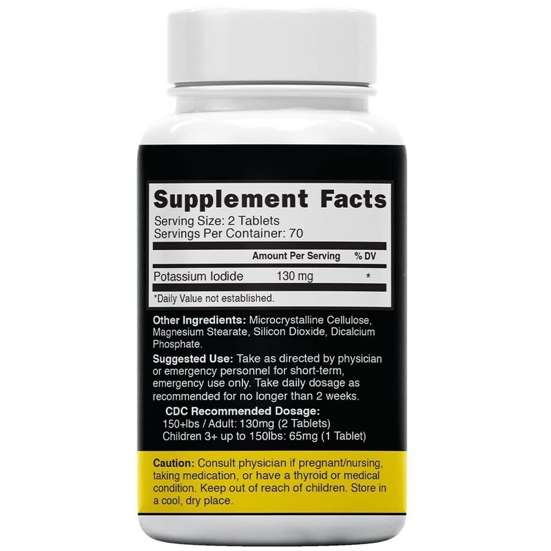 Nutri Supplements Potassium Iodide Radiation Tablets 130 mg (5 Pack)