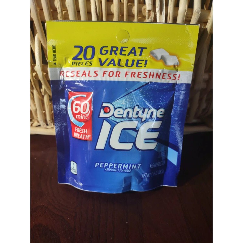 Dentyne Ice Peppermint 3 Packages With 20 Pieces Each Package-SHIPS