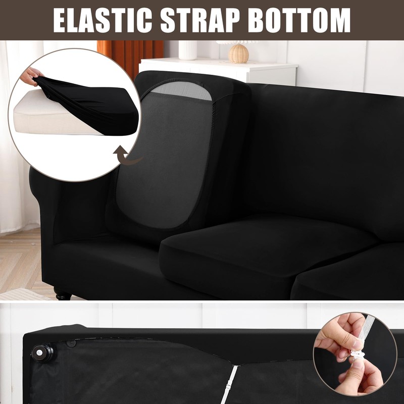 SearchI Fundas de Sofá Extensibles, Funda para Sillón de 2