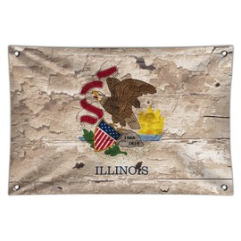 GRAPHICS & MORE Rustic Illinois State Flag Distressed USA Home Business Office Sign