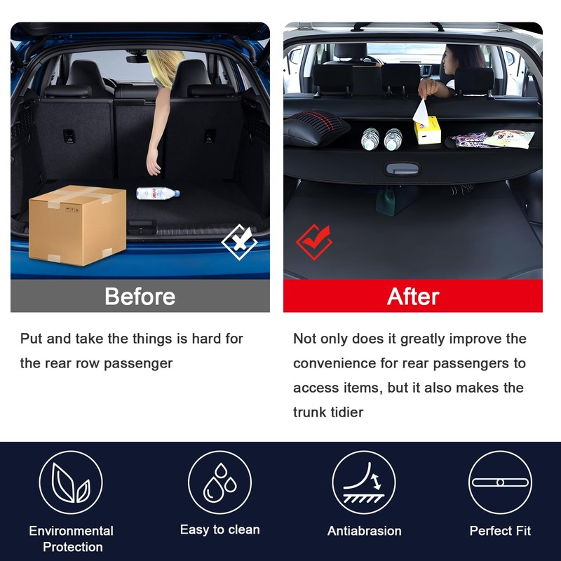 CCIYU Trunk Cargo Cover 2025-2026 for Nissan for Kicks 2.0L