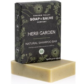 Chagrin Valley Soap & Salve Organic Herb Garden Organic Natural Shampoo Bar, For All Hair Care Types - Herbal Rosemary Scent, 5.6 oz Travel size Shampoo for Women and Men - Paraben & SLS Free