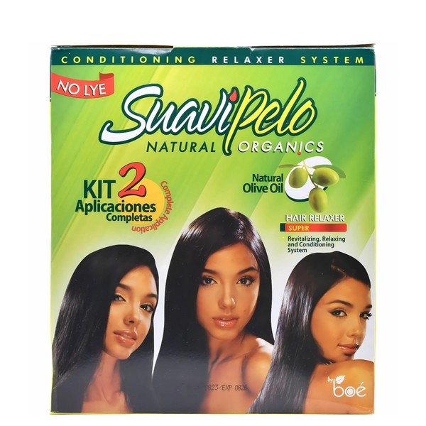 Suavipelo No-Lye Hair Relaxer Kit - Natural Organics Straightening System