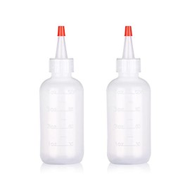AOVNA 2 Packs Applicator Bottle with Tip Squeeze Plastic Applicator Bottle Graduated Applicator Bottle for Salon Hair Care (120ml)