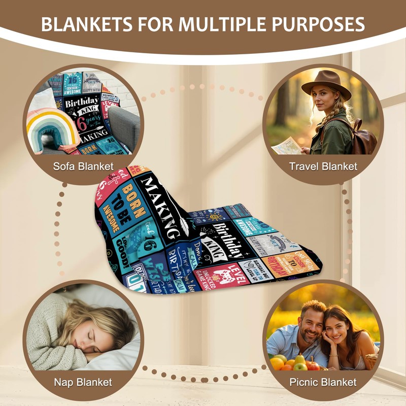 Yasrlvun 16th Birthday Gifts for Boys 16th Birthday Blanket 50“