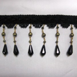 4"Crystal Beaded Fringe Trim-IR-4314-1