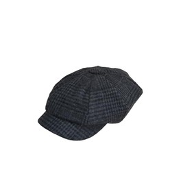CB4 Accessories 8 Panel Black/Grey Check Baker Boy Peaky Cap - Large/X Large (59/60)