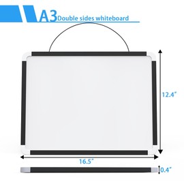 Double-Sided Calendar Dry Erase White Board, 16.5"x12.4" Monthly Calendar Whiteboard for Wall, Portable Monthly Planner for Planning, Memo, Drawing in Home, Kitchen, Office, School.