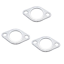 SHLPDFM 3 pieces 1.75 inch exhaust gasket, 2 holes, universal flange gasket for inner diameter 1.75 inches / 45 mm exhaust pipe/turbo vehicle