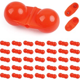 FUSIGO Fishing Double Rattle Beads, 35pcs Catfish Rig Rattles Fishing Attractor Plastic Beads Fishing Bells Accessory Tool Catfish Rattles for Catfish Striper Bass Pompano