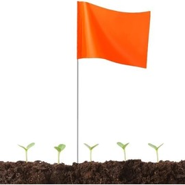 Generic 50-Pack Marking Flags, Orange Yard Flags - 18 in. Wire Rod - 4x5 Flag. Marker Flags, Lawn Flags Markers, Irrigation Flags, Landscape Flags, Sprinkler Flags, Safety and Warning Flags