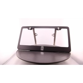 KA Matte Black Rolls Royce Logo Mirror Laser Etched License Plate Frame Screw Cap