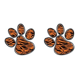 Tiger Print Paw Prints Temporary Tattoos / 20 Double Paw Prints/Great for School & Team Spirit/Skin Safe/Removable