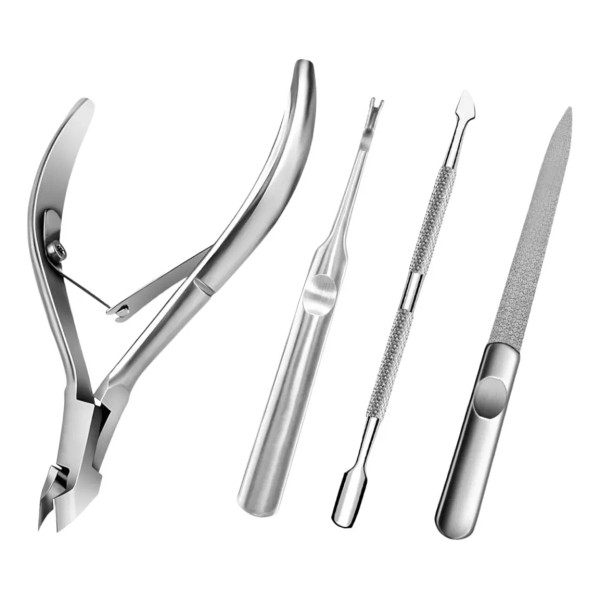 Alicate Para Cutícula Y Pedicure Acero Inoxidable 4 Pcs