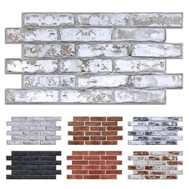 Commomy Faux Brick 3D Wall Panels - 12 pcs of 22.8" x 11.8" - Thin & UrltraLight PVC Peel and Stick Tile Brick Textured Printable for Kitchen, Bedroom,Living Room,TV Background,RV（Covers 22.48 sq.ft）