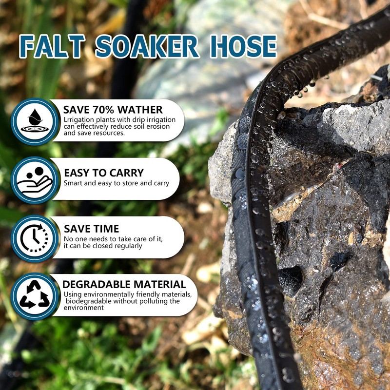 Suneed Flat Soaker Hoses for Garden 100 ft 2Pack, Cloth