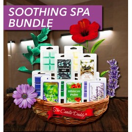 The Candle Daddy Soothing Spa Bundle - Relaxing Aromatherapy Combination Set of 5 Scented 2oz 6 Cube Wax Melt - 10 Total Ounces, 30 Total Cubes, Pamper Yourself