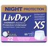 LivDry Adult XS Incontinence Underwear, Overnight Comfort Absorbency, Leak Protection,