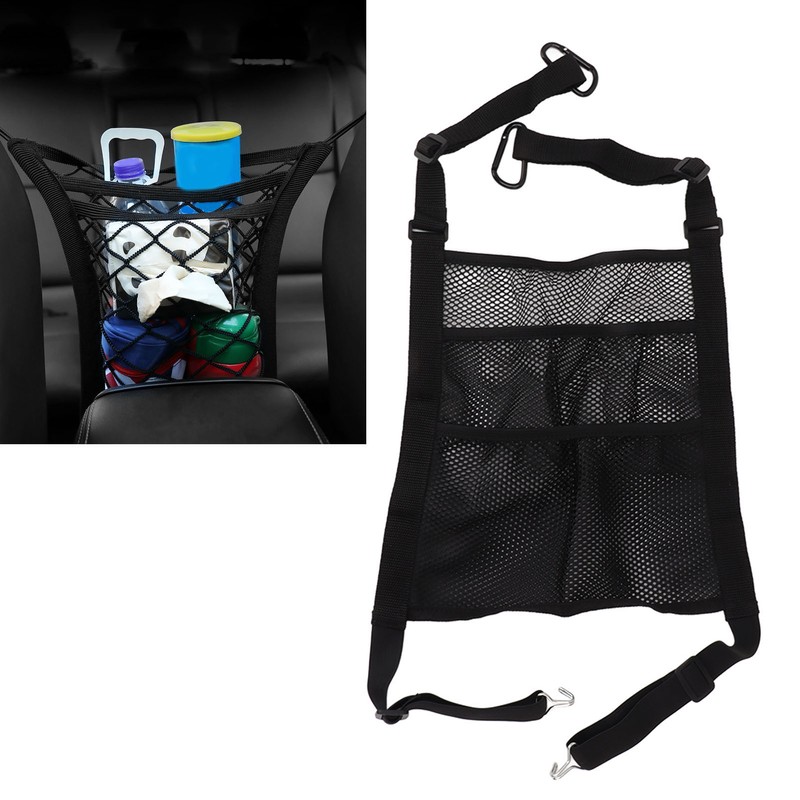 Car Net Bag Barrier 3 Layer Stretchable Universal Backseat Mesh