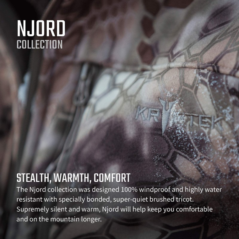Kryptek Men's Standard Njord Hunting, Windproof camo Soft Shell Jacket,