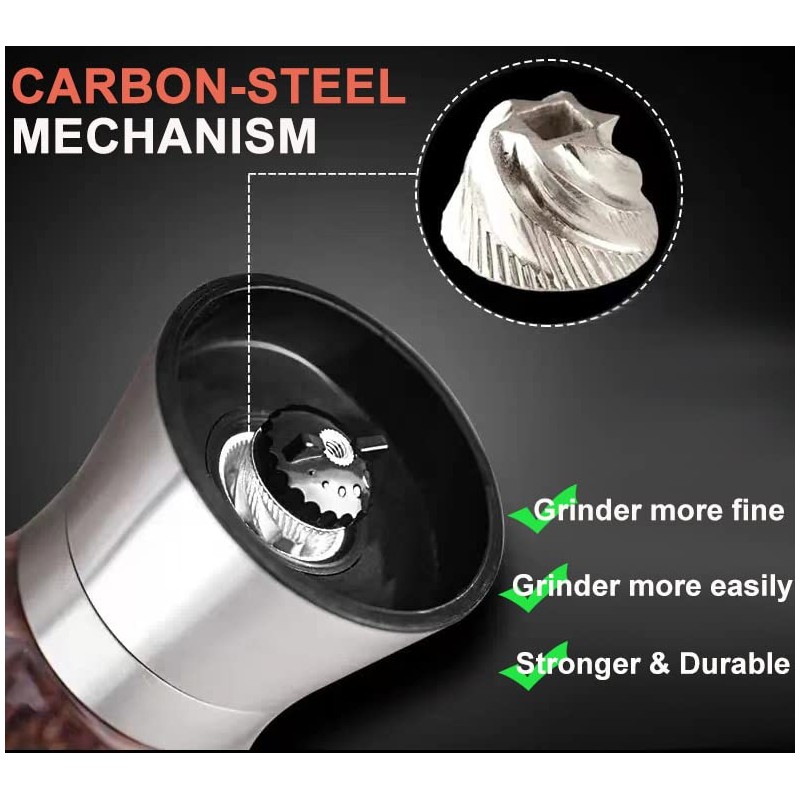 Ebaco Professional Pepper Grinder - with Germany Hardened Carbon Steel