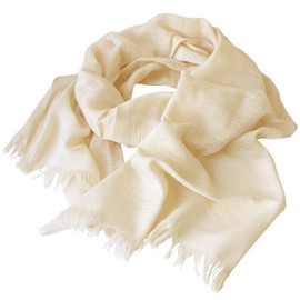 Hiorie Scarf, Made in Japan, Cotton Gauze Scarf, Long Length, UV Protection, Washable - lvory