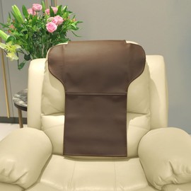 AmazeCov Non-Slip Headrest Cover for Recliner Chair and Sofa, Slipcover with Extra Wide Coverage, Furniture Protector, and Strong Adhesive Tapes Included - Fits Larger Chairs,Brown