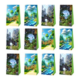 12pcs pixel Party Favor Gift Bags Goodie Bags, Pixel Party Supplies for Kids Birthday Decorations