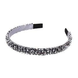 Ruihfas Fashion Sparkle 4 Rows Crystal Rhinestone Headbands Beaded Hair Hoop Band (Silver)