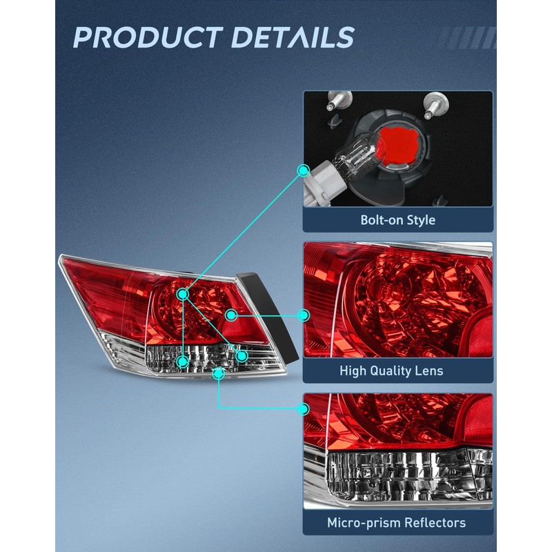 Nilight Taillight Assembly Compatible with 2008 2009 2010 2011 2012