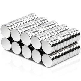 Keukenket 100Pcs Small Round Neodymium Magnets, 10x3mm, Silver, Strong Fridge Magnets for Crafts, Industrial, Kitchen Cabinet