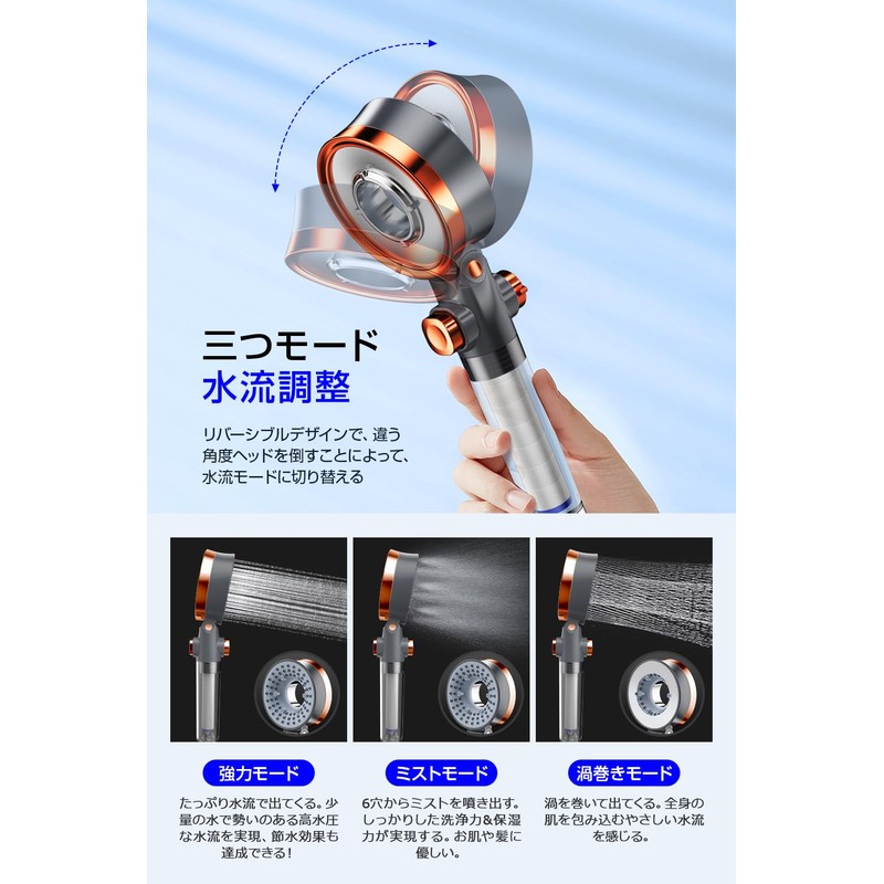Shower Head (Increases Water Pressure), Fine Bubble, Water Saving 80%,