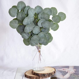 Eanjia 12inch Artificial Eucalyptus 10pcs Boho Table Decor Birthday Garland Kit Fall Rustic Wedding Decor Handmade Bridal Shower Background Arch Wall Decoration