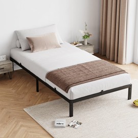 GarveeHome 10 Inch Twin Bed Frame, Low Twin Metal Platform Bed Frame Support Mattress Foundation, No Box Spring Needed/Easy Assembly/Noise Free/Heavy Duty/Black