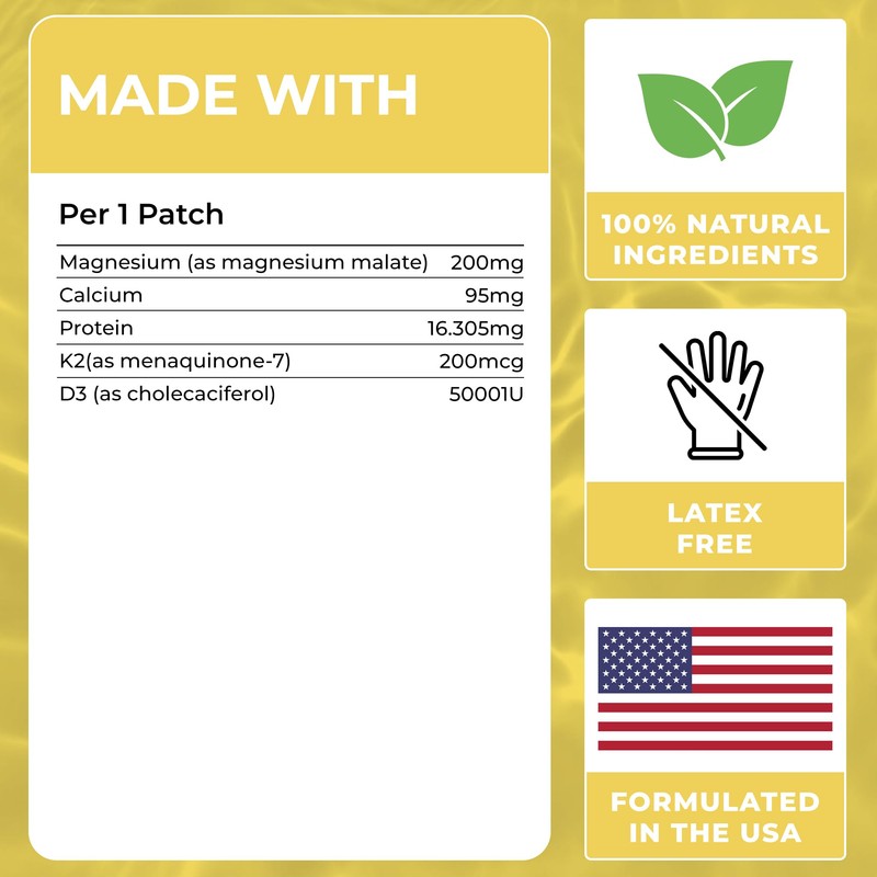 Magnesium Patches (Pack of 60) - 100% Natural Patch for