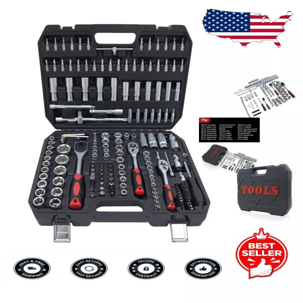 Portable 171-Piece Tool Kit - Essential for Home Projects and