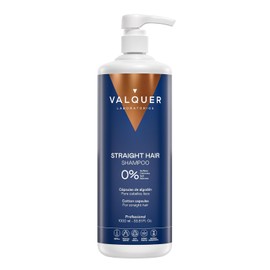 Valquer Shampoo Zero%. Cabellos Lisos, Sin Sal, Sin Sulfatos, Sin Siliconas, Sin Parabenos. con Pantenol, Vegano. 0% volumen 1000 ml