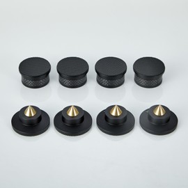 Pailvens Speaker Spikes Floor Protectors with Innovative Carbon Fibre Shielding, Shockproof Speaker Isolation Stand Feet for HiFi Amplifier, Subwoofer, DAC Recorder, Turntable, Black